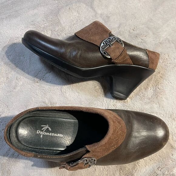 Dromedaris brown karina low cutleather clogs - Picture 1 of 11